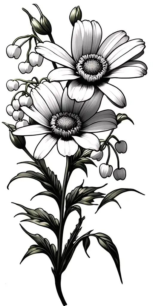 Lily Of The Valley Daisy Dafodil Poppy Aster Flower