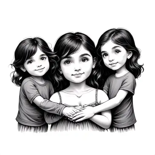 A Woman With 3 Children Holding Hands