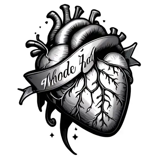 Heart With Name Banner Wrapped