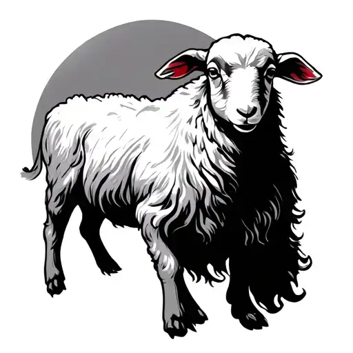 Lamb Following Jesus Christ