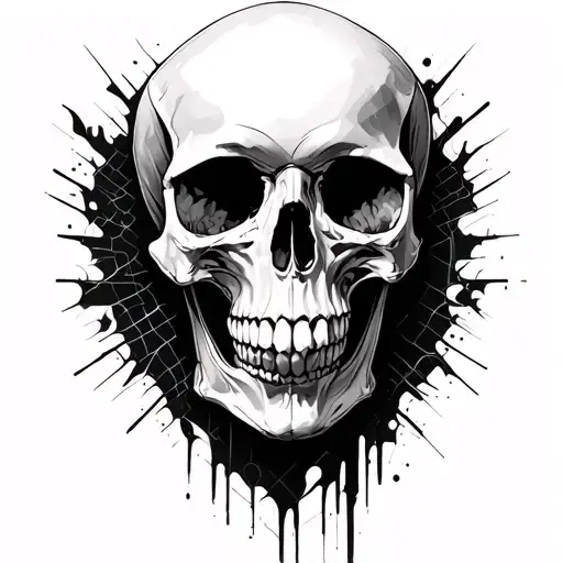 Back Closing Grid And Skull Background On