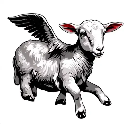 Lamb Following Jesus Christ
