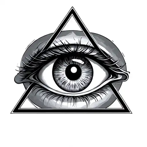 Illuminati Eye Inside A Penrose Triangle In