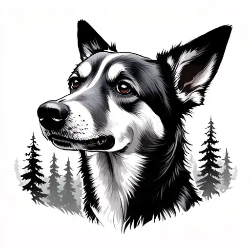 Dog In The Forest Looking North