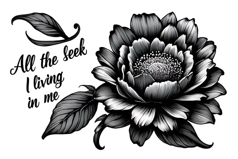 Flower With Script Saying All The Love I Seek Living In Me