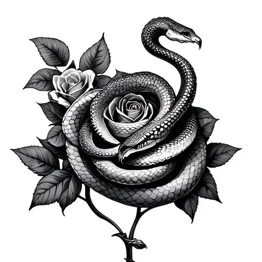 Snakes And Roses Intertwined