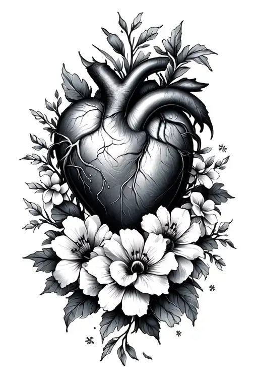 Heart Beat And Flowers