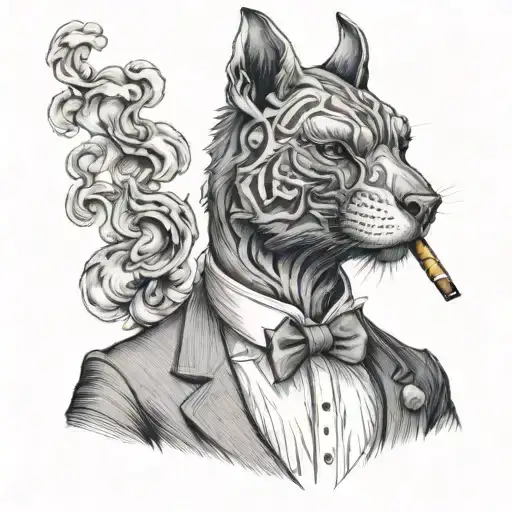 Animal In A Suit Smoking