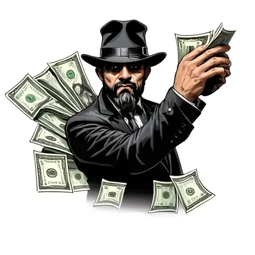 Palabra Mafia Figure Counting Money