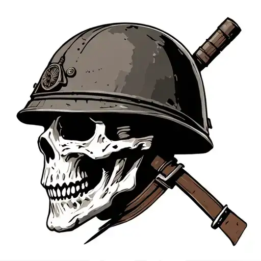 Soldier Helmet With Skull Face