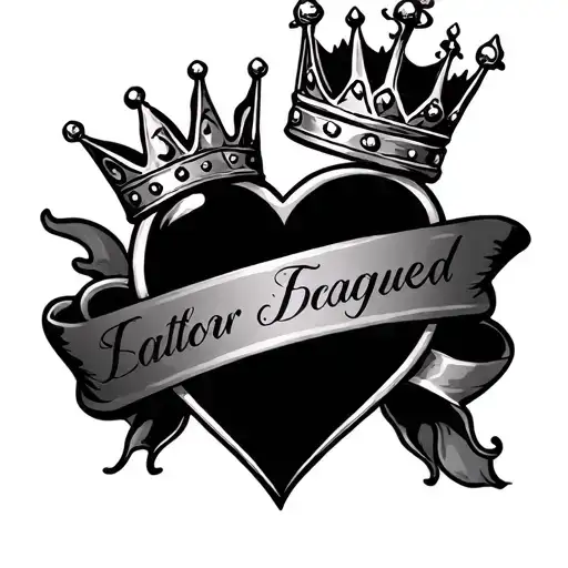 Hearts And Crowns With 4 Names