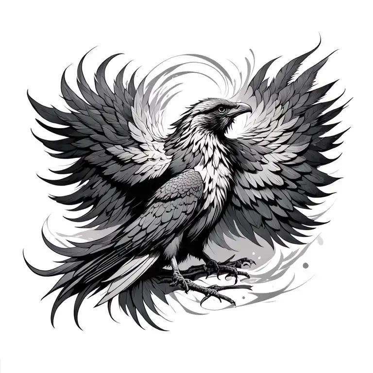 Phoenix With Plumage