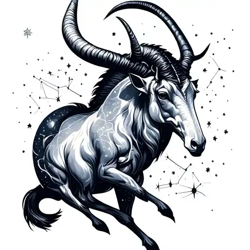 Capricorn With Its Constellations