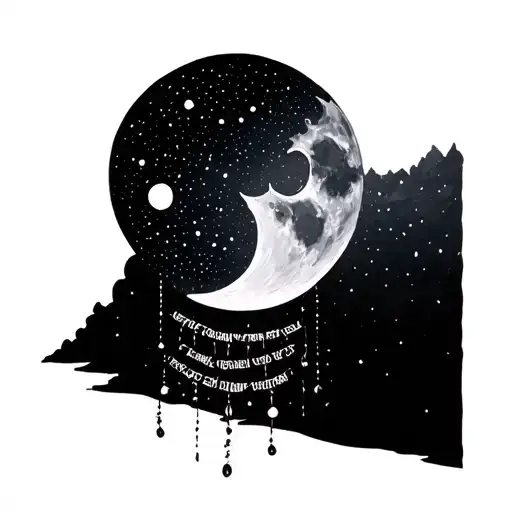 Letters Around The Neck With Moon Down