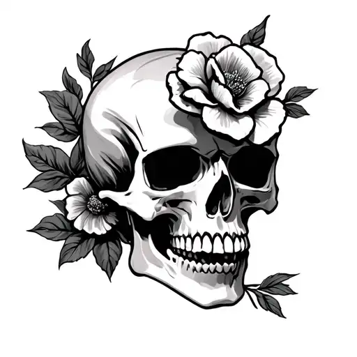 Skull And Flower