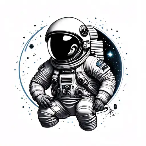 Space And Alien Theme Sleeve With Astronaut