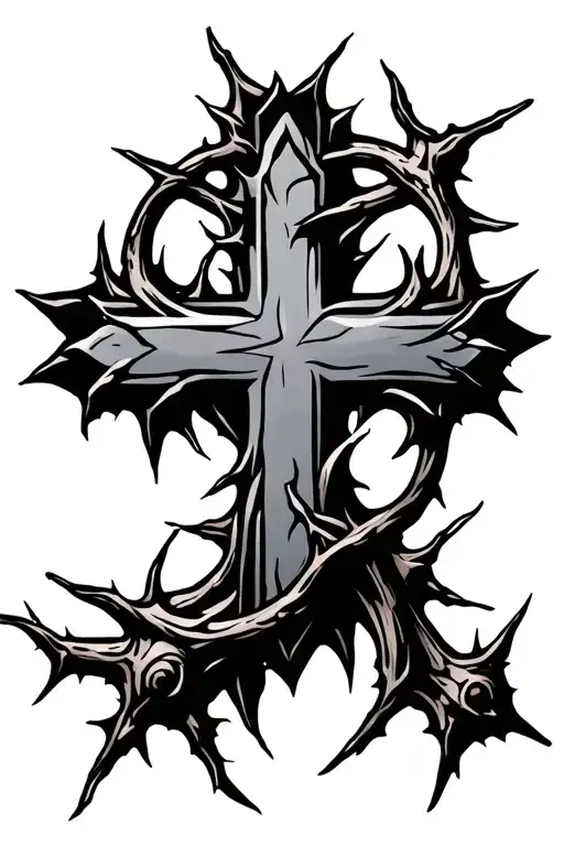Cross With Thorns Intertwined