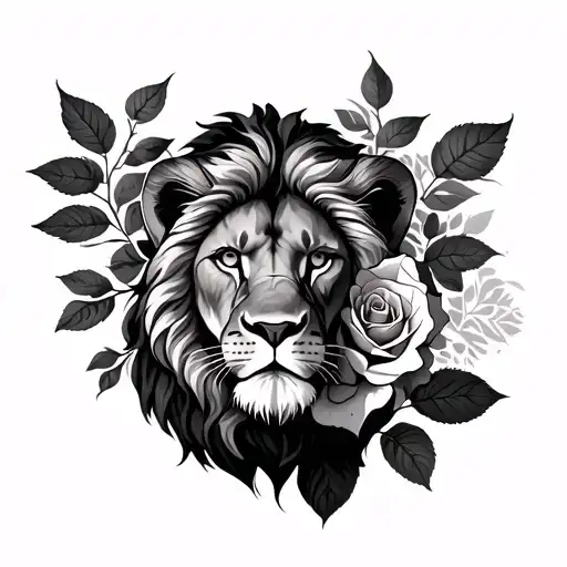 Lion And Rose