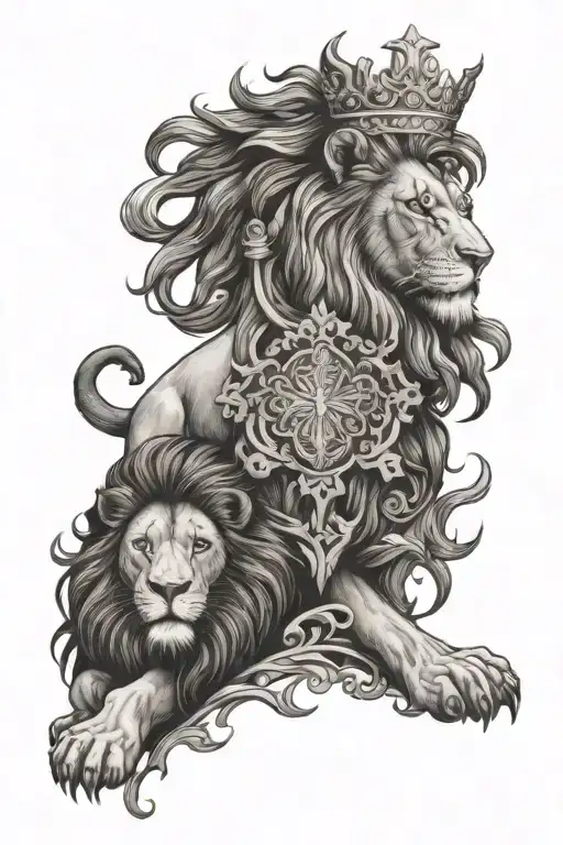 Lion And God Cross