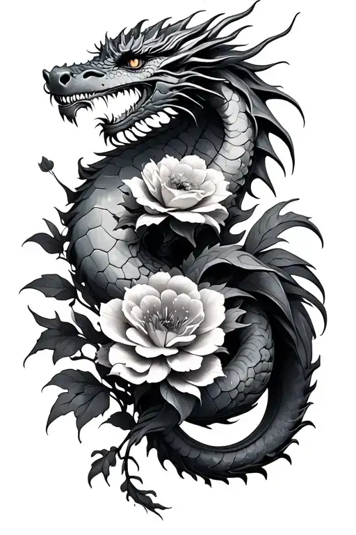 Dragon And Flowers