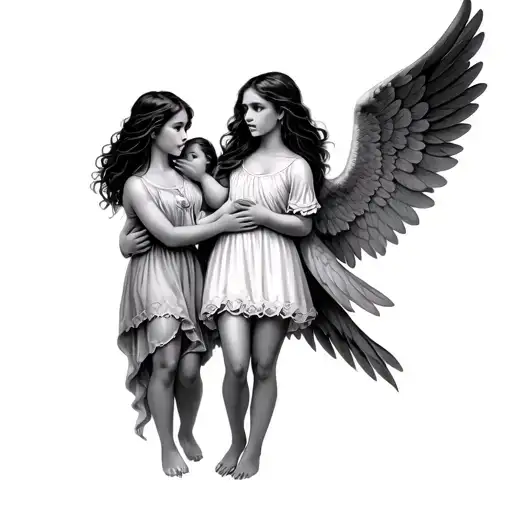 3 Hijas Hablando Con Un Angelito