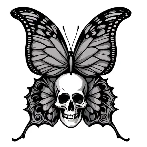 Butterfly With Skull On His Wings