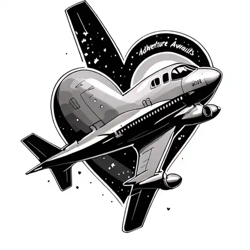 Airplane Heartline Heart Adventure Awaits
