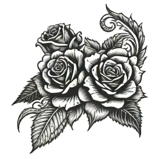 Chevron With Roses Inside