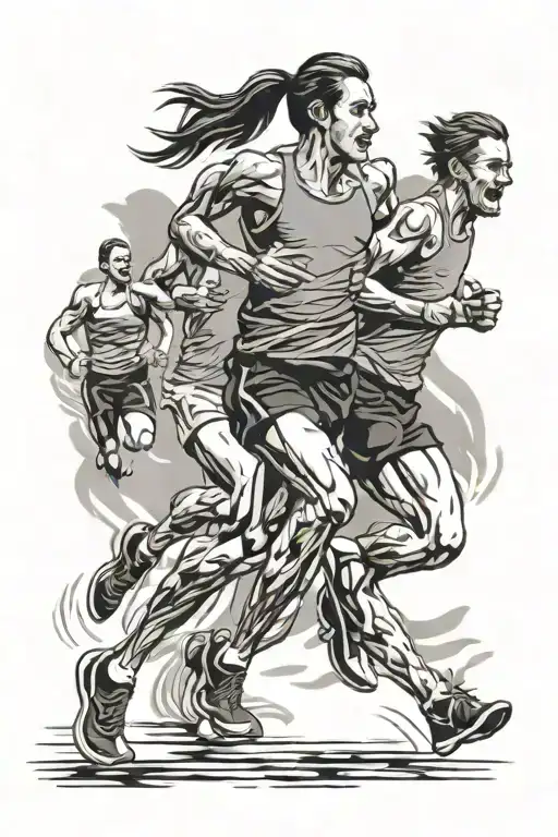 Running Marathon Runners Running