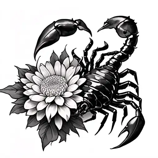 Scorpion And Chrysanthemum
