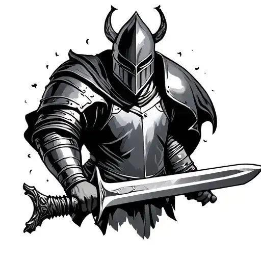 Knight Holding Sword Going