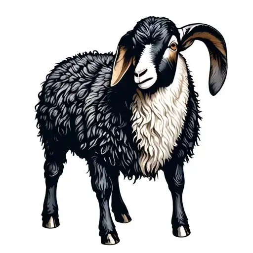 Blueprint Of Half Black Sheep Half Goat