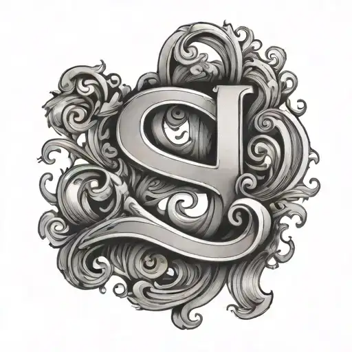 Letter S With Letters Abjk Within Its Design