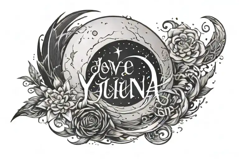 Moon With Yuna Name Written