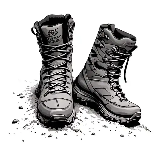 Hiking Boot Tread Imprints In Dirt