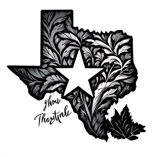 Texas State Outline Drawing