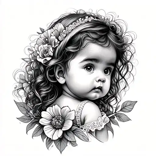 Baby Girl Tattoo Design