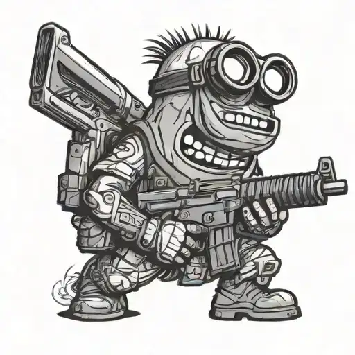 Minion Special Forces Firing M4 Rifle