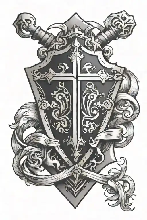 Kite Shield With Cross Made