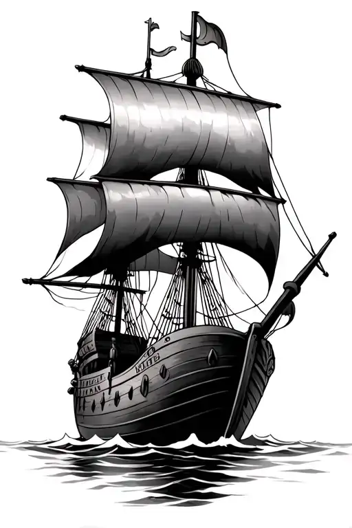 Viking Longship Sailing