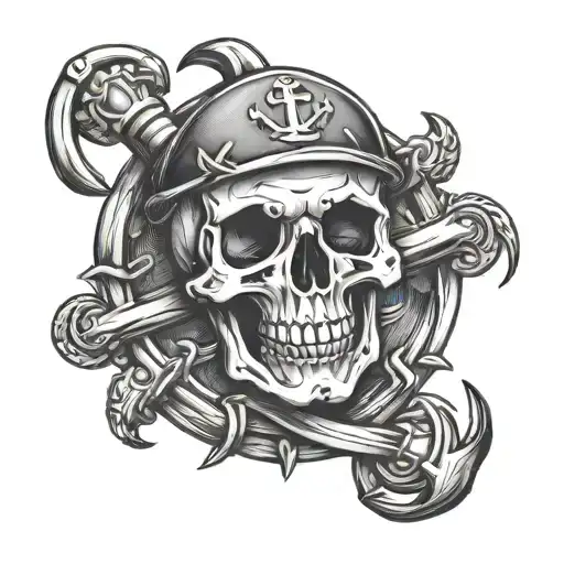Anchor Skull Nautical