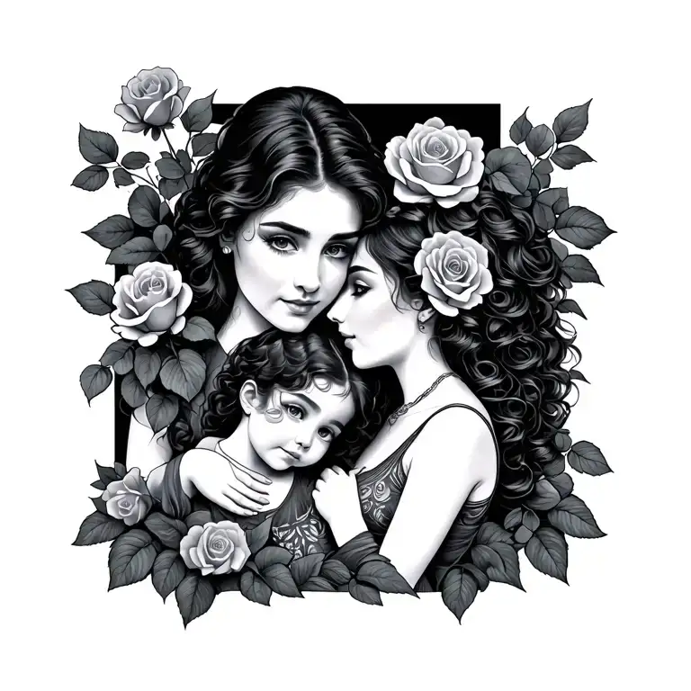 Famiglia With Rose Growing