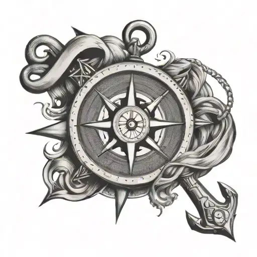 Anchor L Nautical Compass