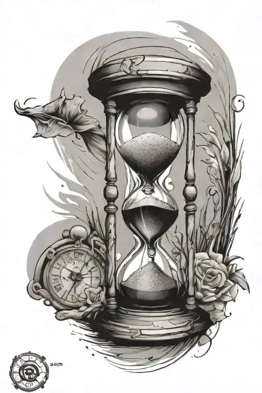 Hour Glass With Sand Clock
