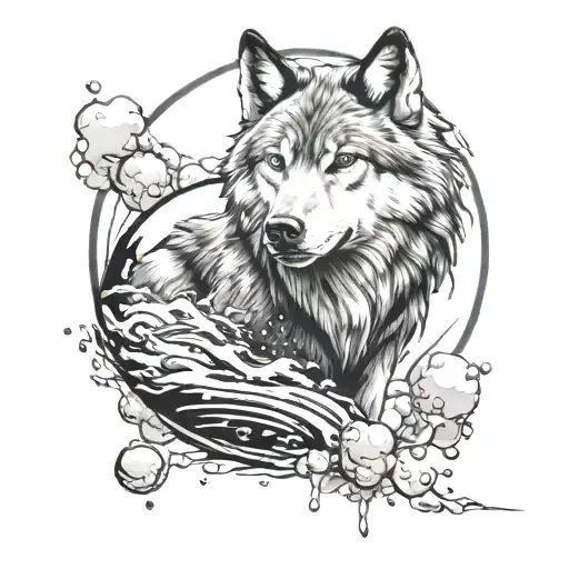 Wolf Comming Out Of Bubble