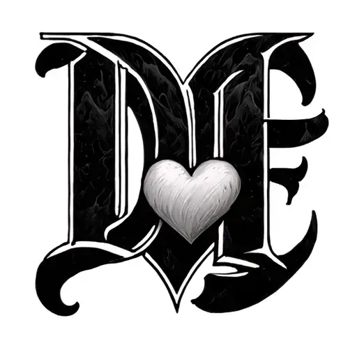 Df Initials With A Heart