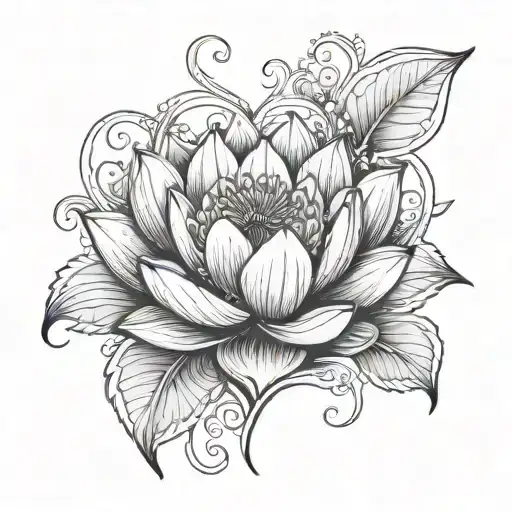 Lotus Flower Inside A Heart