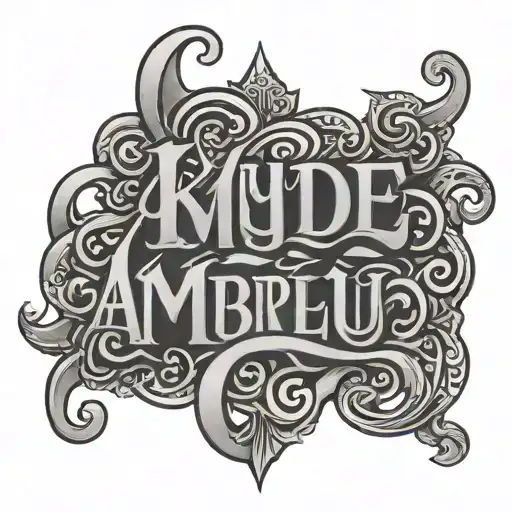 Name Ambigram Words Klyde Kathy