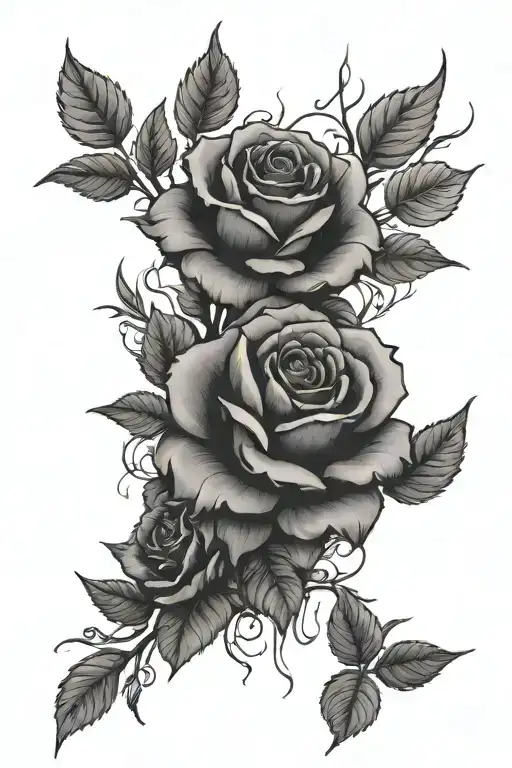 Dark Forrest And Big Roses Surrounding