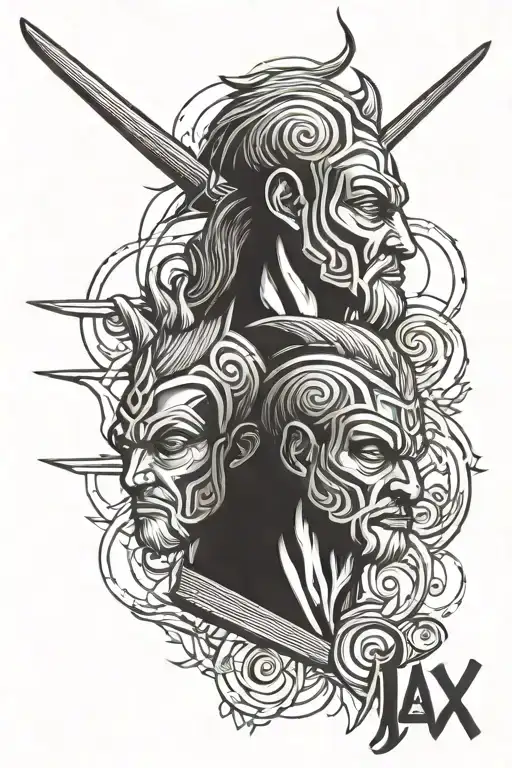 Father And Son Symbols With Ajax Logo Incorporated